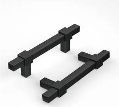 Square cabinet handle with black zinc alloy leg